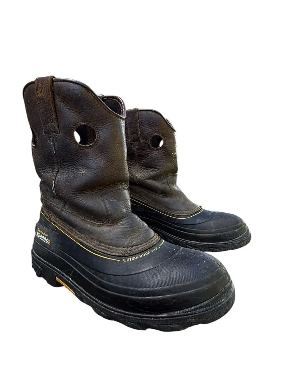 Georgia Boot Muddog 2 Men's 12 M Waterproof Pull On Work Wellington Boots Brown